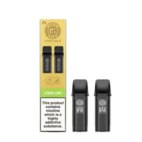 Gold Bar Reload - Lemon Lime Prefilled Pods x 2 (Pack)