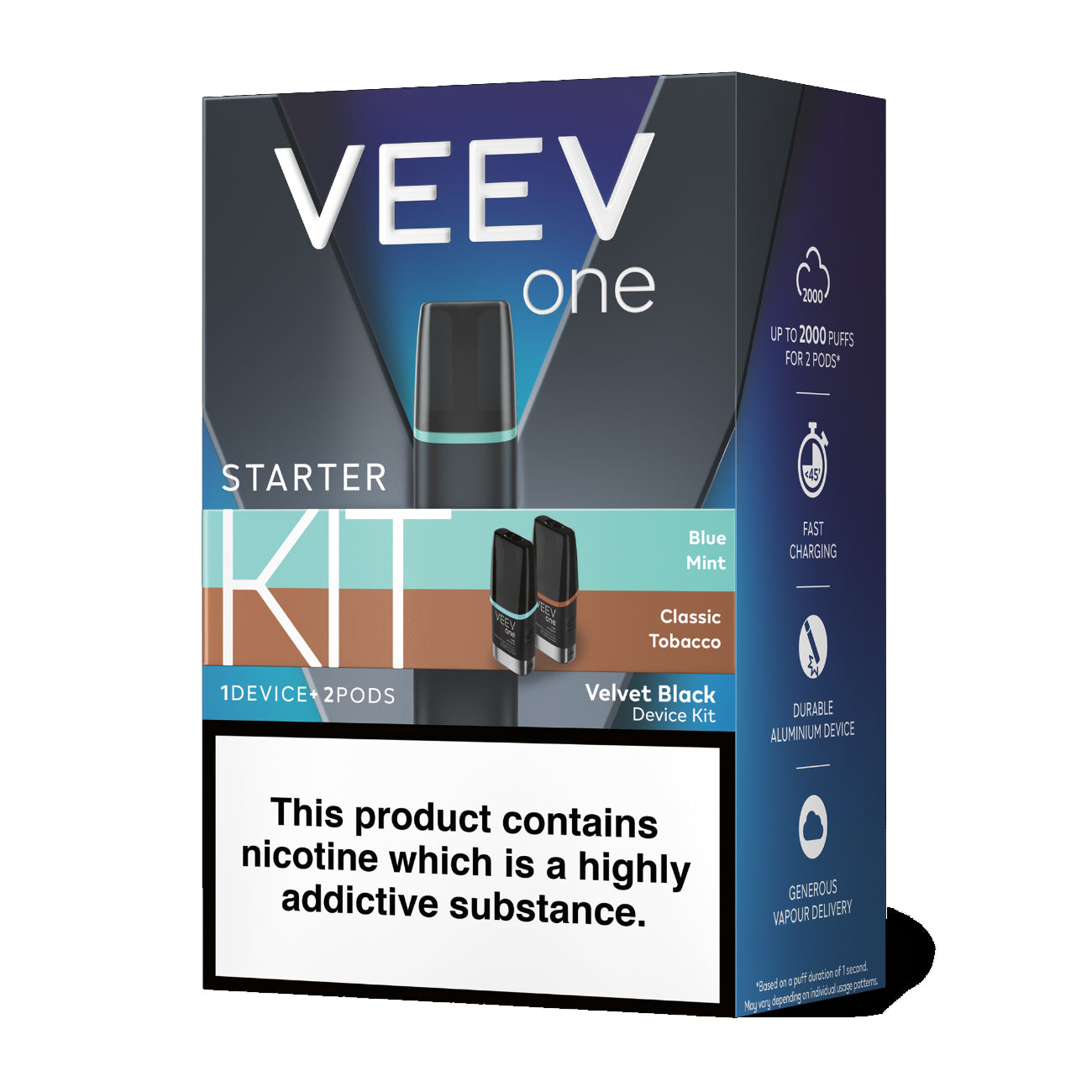 VEEV ONE Starter Kit - Velvet Black + 2 Flavour Pods