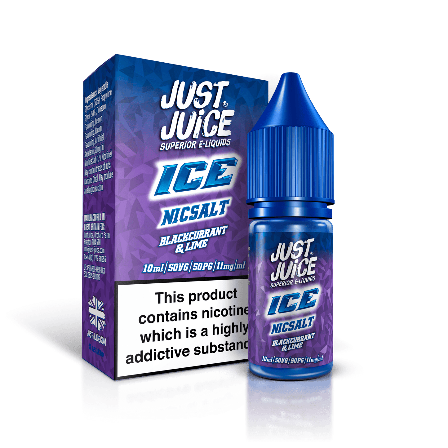 Just Juice ICE - Blackcurrant & Lime 10ml E-liquid Salt Nic