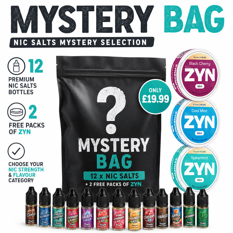 Mystery Bag - 12 Nic Salt Flavours + 2 Free ZYN