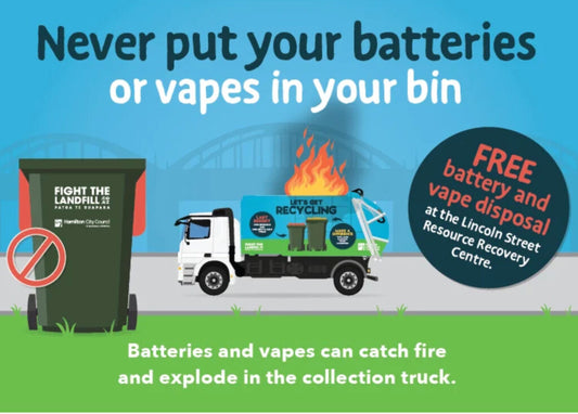 Dispose of vape batteries safely