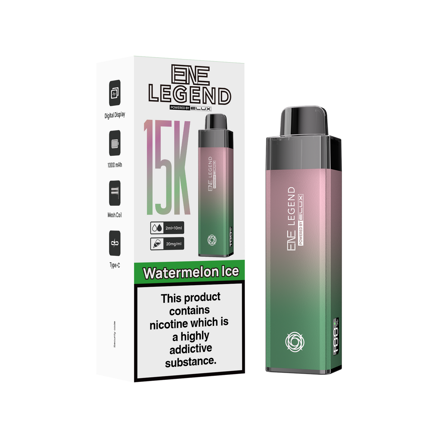 ELUX ENE Legend 15k - Rechargeable Replacement Pod Device - Watermelon Ice
