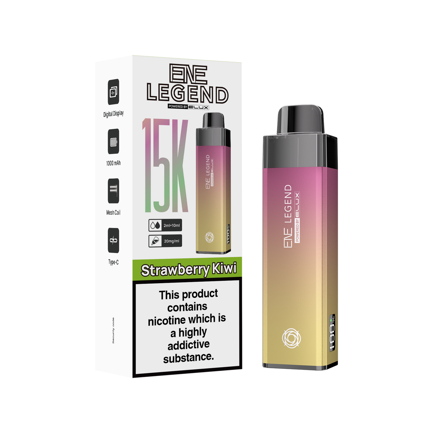 ELUX ENE Legend 15k - Rechargeable Replacement Pod Device - Strawberry Kiwi