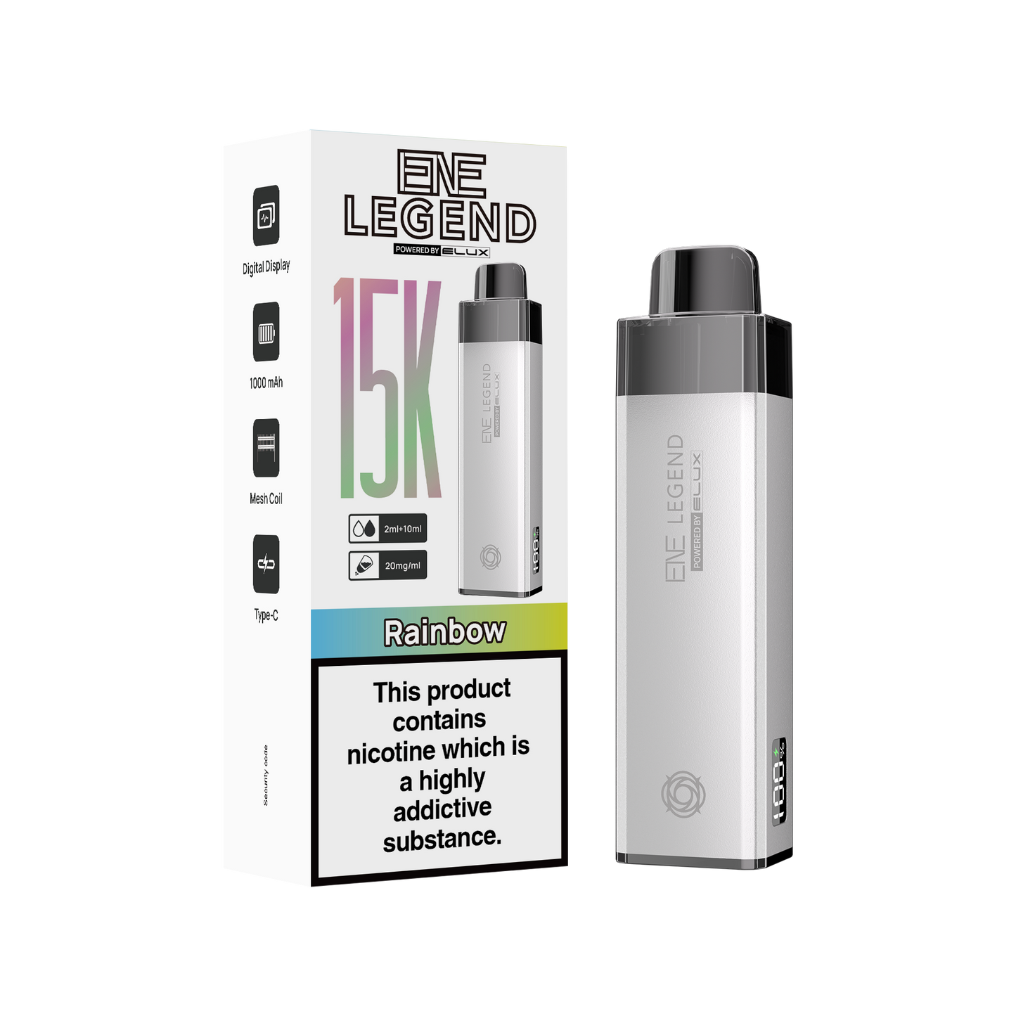ELUX ENE Legend 15k - Rechargeable Replacement Pod Device - Rainbow