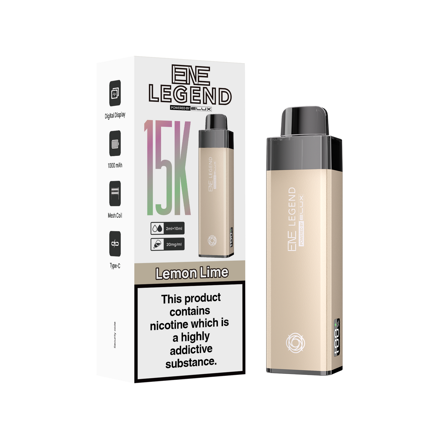 ELUX ENE Legend 15k - Rechargeable Replacement Pod Device - Lemon Lime