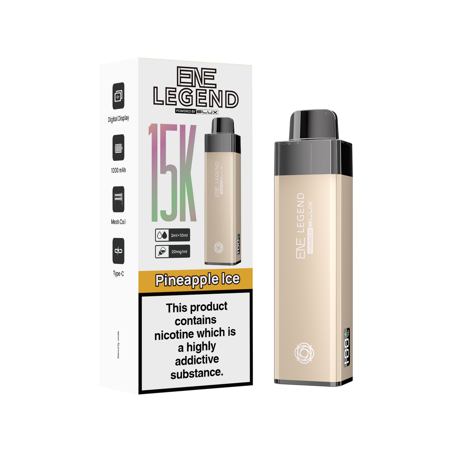 ELUX ENE Legend 15k - Rechargeable Replacement Pod Device - Pineapple Ice