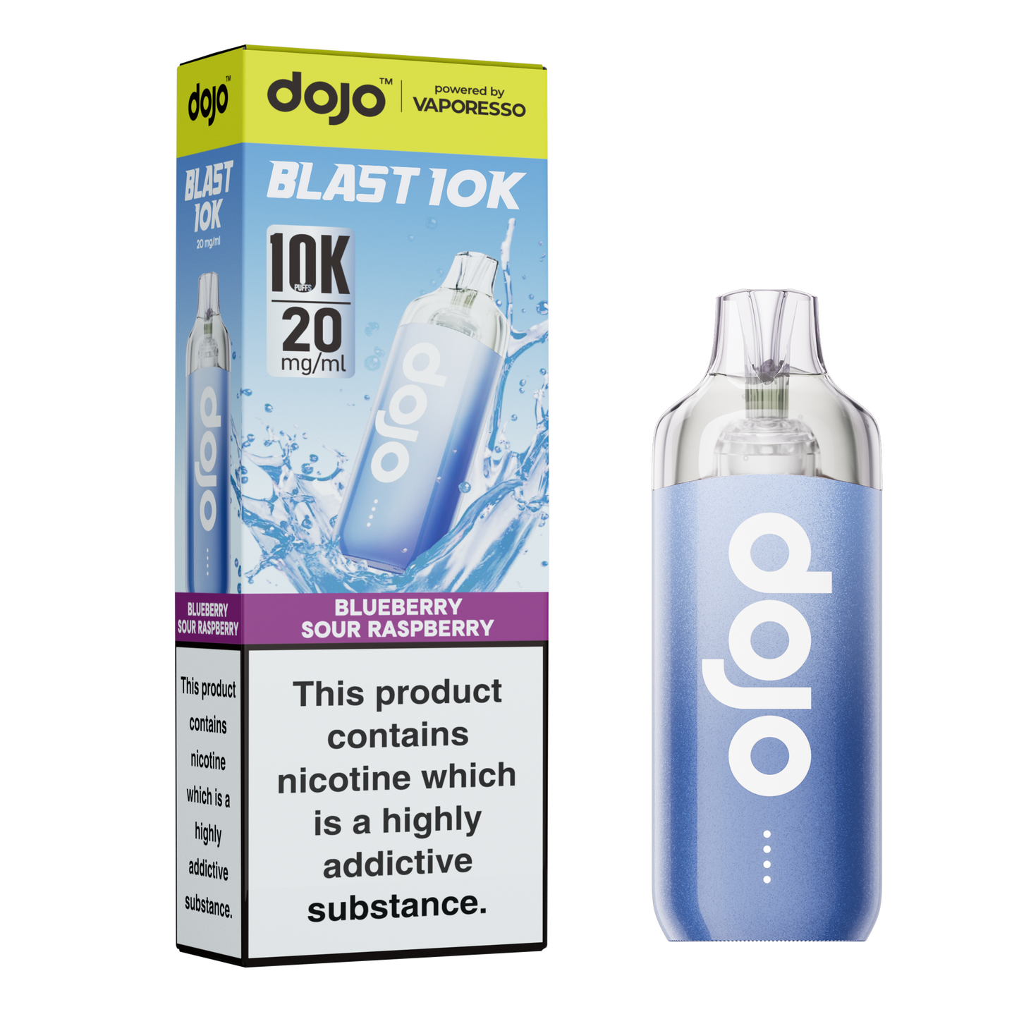 Vaporesso DOJO Blast 10K - Replacement Disposable Pod Device - Blueberry Sour Raspberry