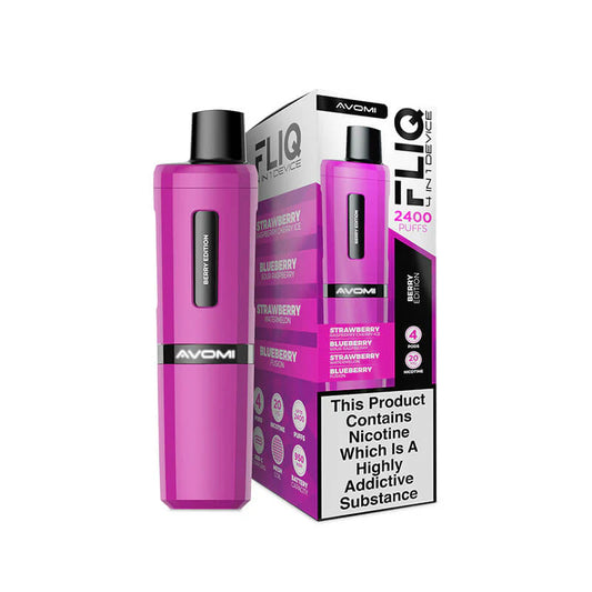 Avomi Fliq - 2400 Puff Rechargeable Disposable - Berry Edition