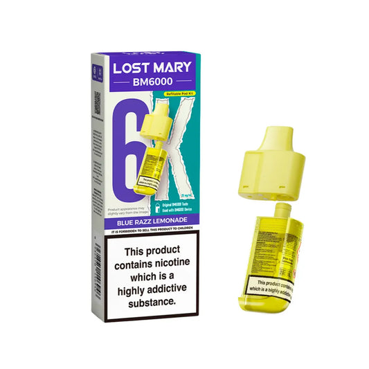 Lost Mary BM6000 - Replacement Pods - Blue Razz Lemonade