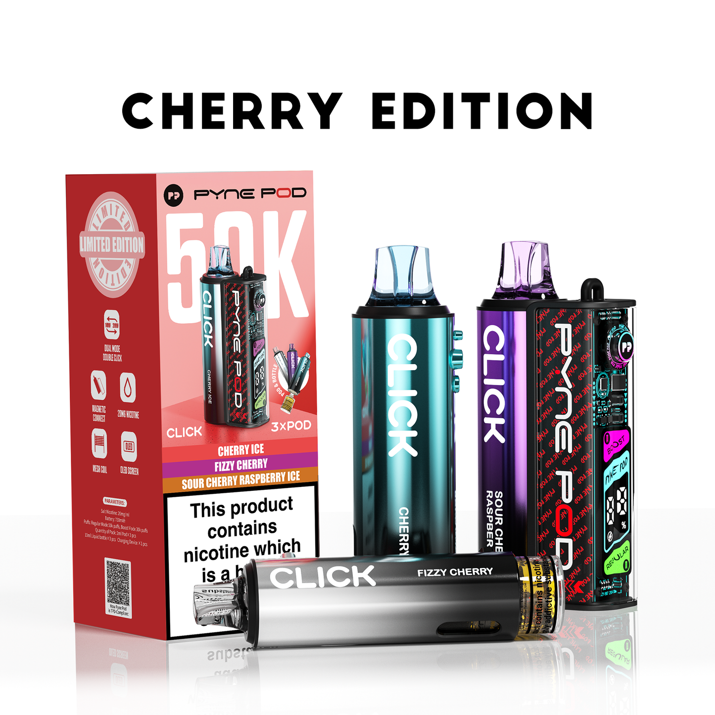 Pyne Pod Click 50K - Replacement Pod Device - Cherry Edition