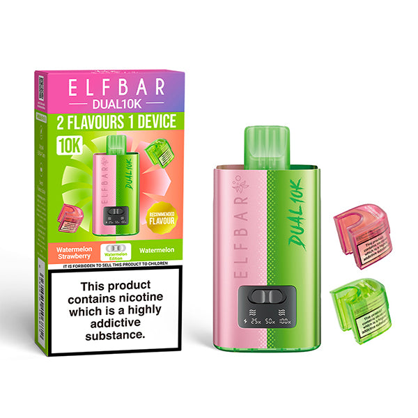 Elfbar Dual 10k - Rechargeable Disposable Pod Device - Watermelon Edition
