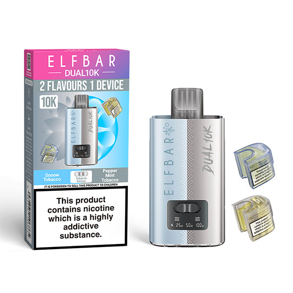 Elfbar Dual 10k - Rechargeable Disposable Pod Device - Tobacco Edition