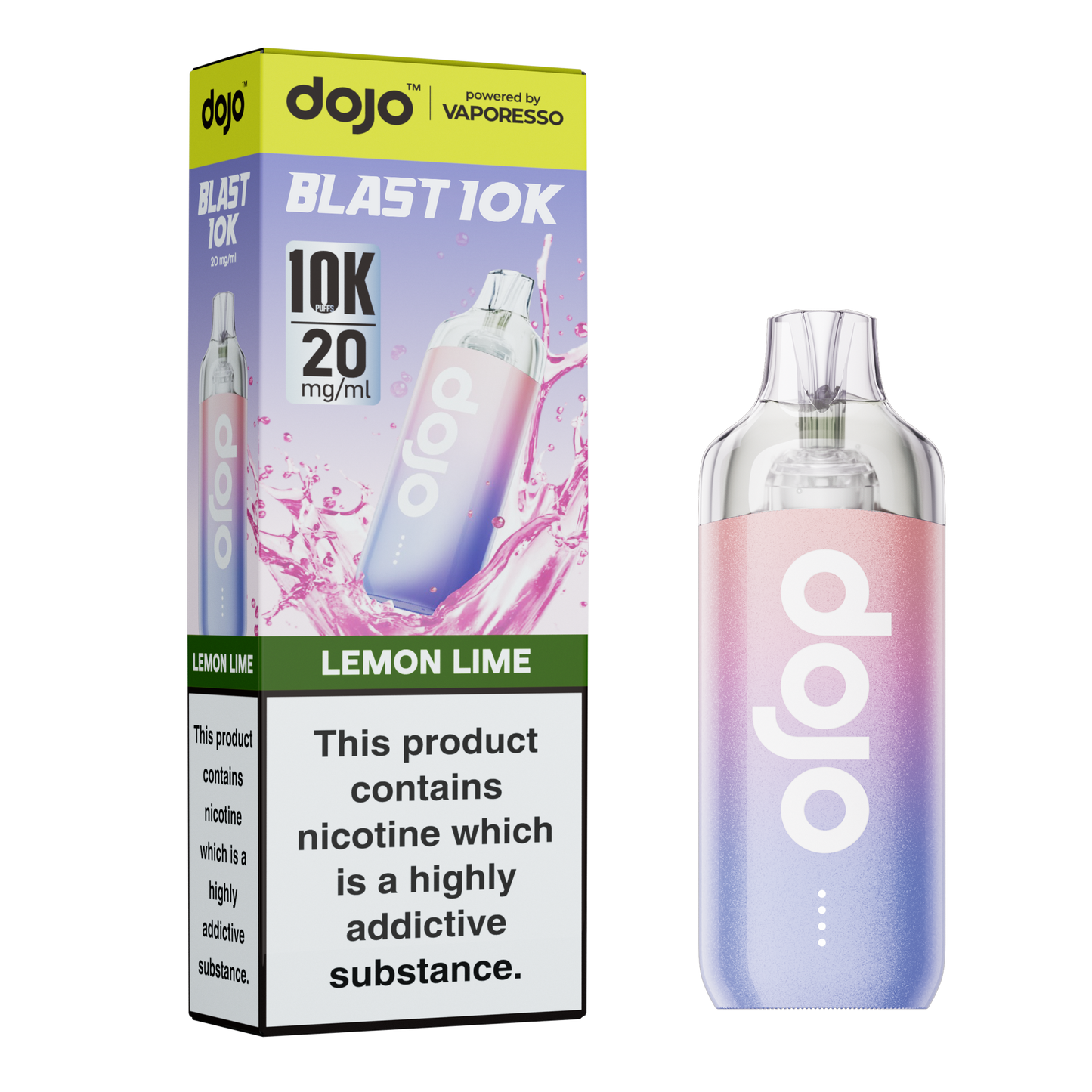 Vaporesso DOJO Blast 10K - Replacement Disposable Pod Device - Lemon Lime
