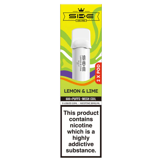 SKE 600 Pro Pods - Lemon & Lime - 2ml Pre-filled Pods x2 (Pack)