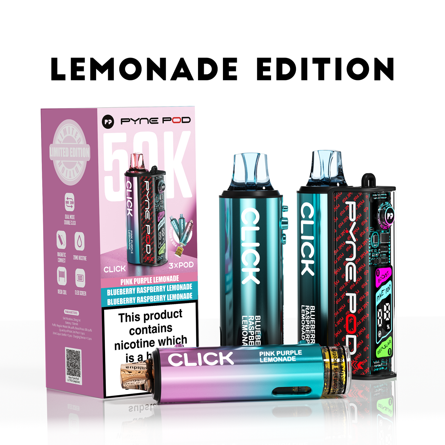 Pyne Pod Click 50K - Replacement Pod Device - Lemonade Edition