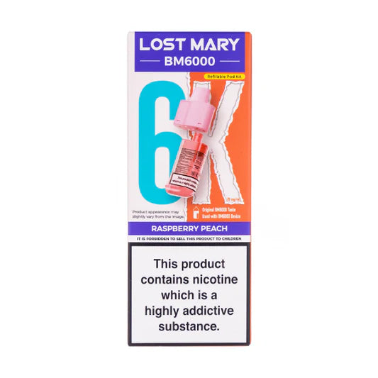 Lost Mary BM6000 - Replacement Pods - Raspberry Peach