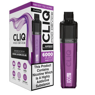 Avomi Cliq - 6,000 Puff Rechargeable Disposable - Raspberry Blackberry
