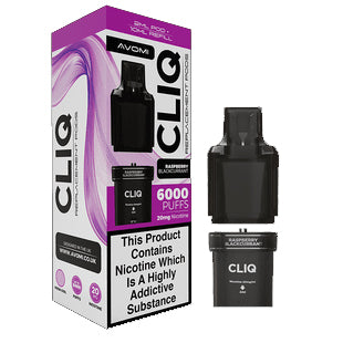 Avomi Cliq 6,000 Puff Refill Pods 12ml - Raspberry Blackcurrant