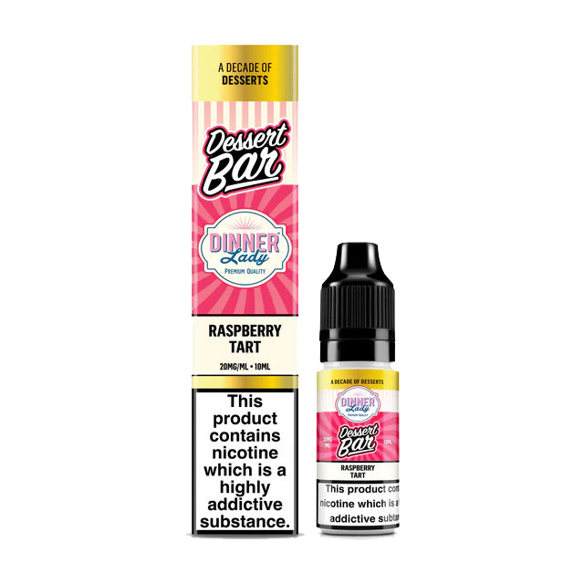 Dinner Lady Dessert Bar - Raspberry Tart - 10ml Salt E-liquid - Ubervape