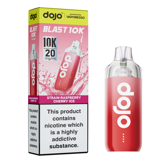 Vaporesso DOJO Blast 10K - Replacement Disposable Pod Device - Straw-Raspberry Cherry Ice