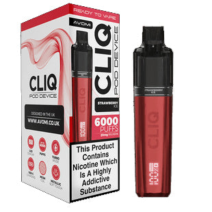 Avomi Cliq - 6,000 Puff Rechargeable Disposable - Strawberry Ice