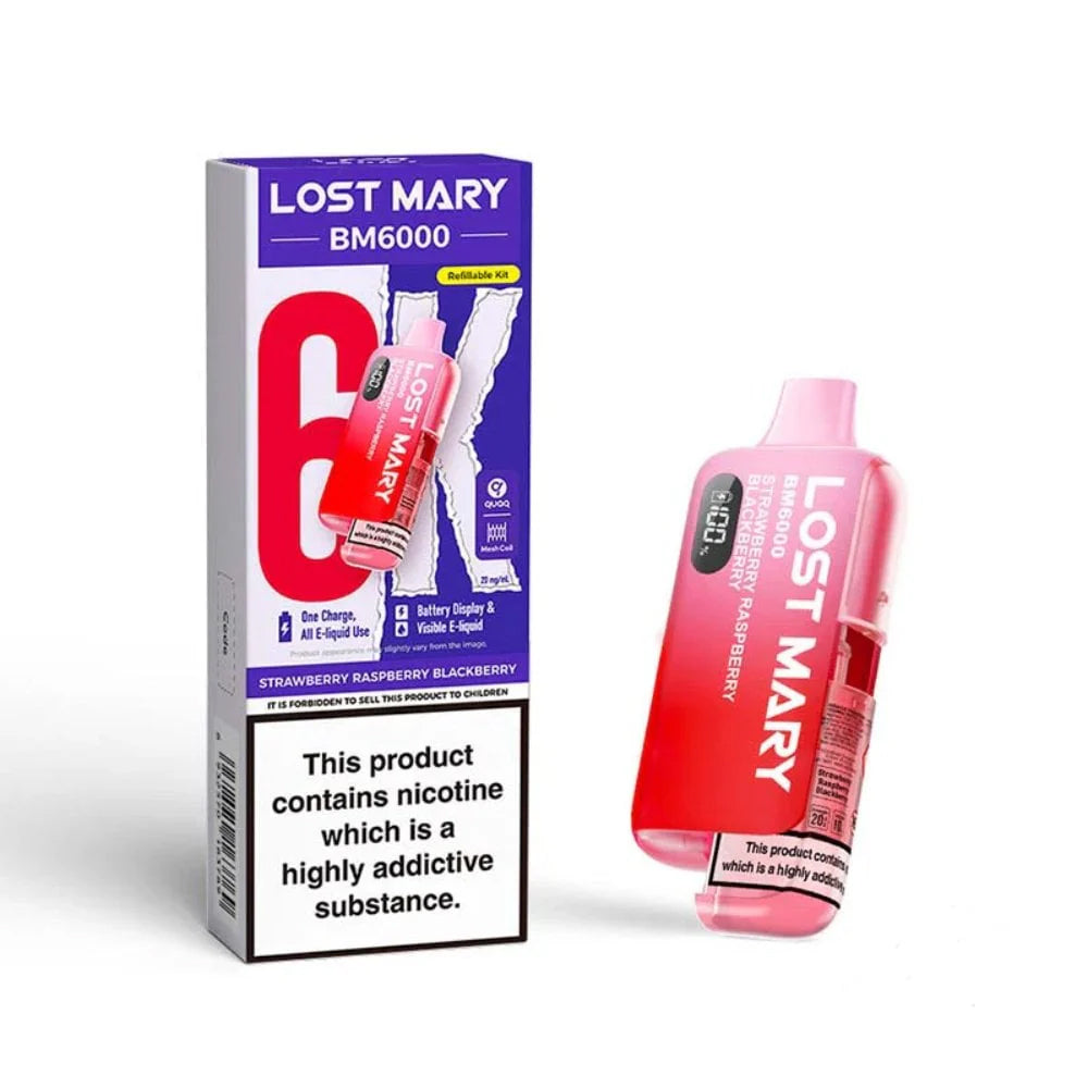 Lost Mary BM6000 - Rechargeable Replacement Pod Device - Strawberry Raspberry Blackberry - Ubervape
