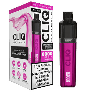 Avomi Cliq - 6,000 Puff Rechargeable Disposable - Strawberry Raspberry Cherry Ice