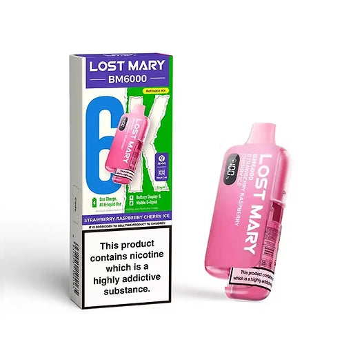 Lost Mary BM6000 - Rechargeable Replacement Pod Device - Strawberry Raspberry Cherry Ice