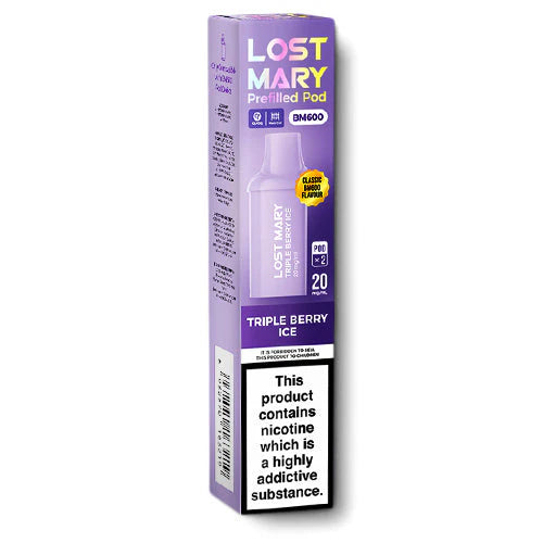 Lost Mary BM600 Pods - Triple Berry Ice - 2ml Pre-filled Pods x2 (Pack)