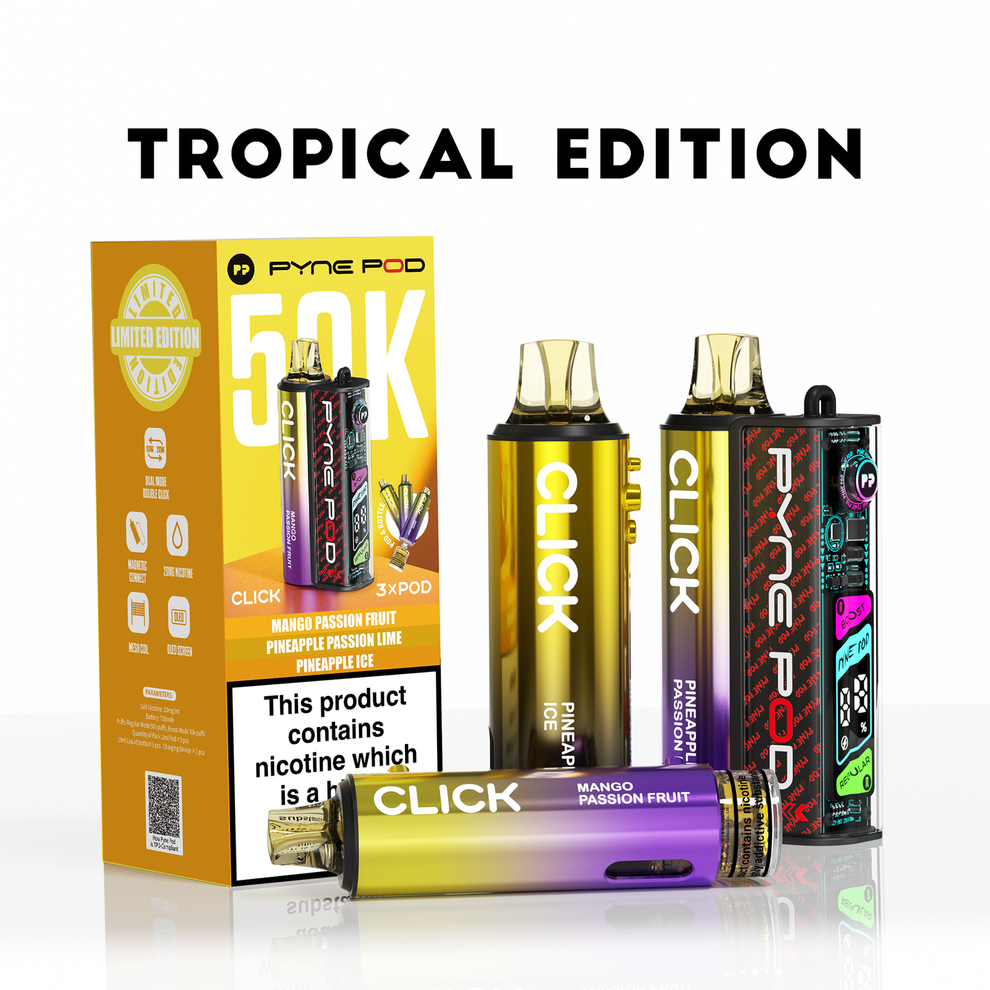 Pyne Pod Click 50K - Replacement Pod Device - Tropical Edition