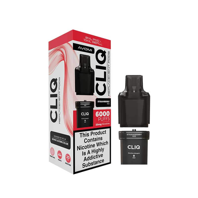 Avomi Cliq 6,000 Puff Refill Pods 12ml - Strawberry Ice