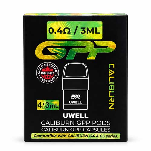 Uwell Caliburn GPP 3ml Top Fill Replacement Pods (4 Pack) – Original & V2 Soft TPU