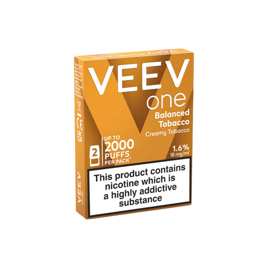 VEEV ONE - Balanced Tobacco - 2ml Pre-filled Pods x2 (Pack)
