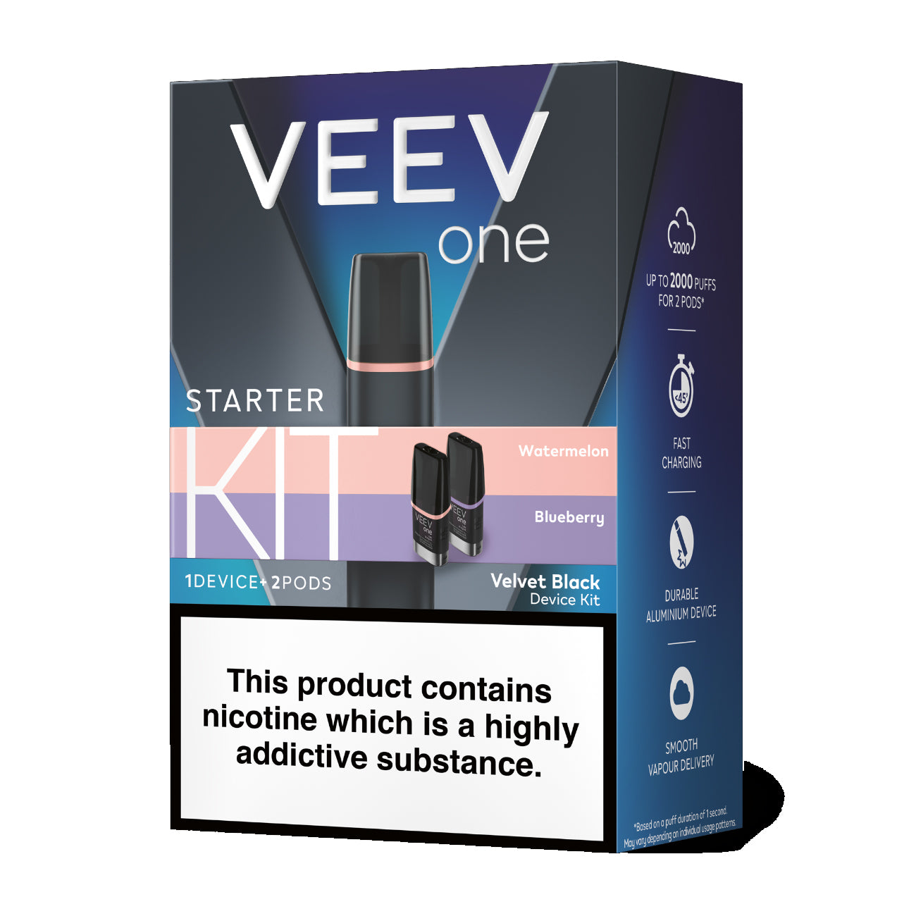 VEEV ONE Starter Kit - Velvet Black + 2 Flavour Pods