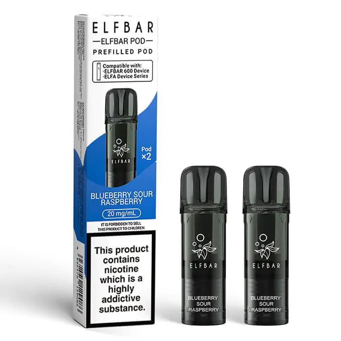 Elf Bar 600 - Prefilled Pods - Blueberry Sour Raspberry x 2 (Pack)