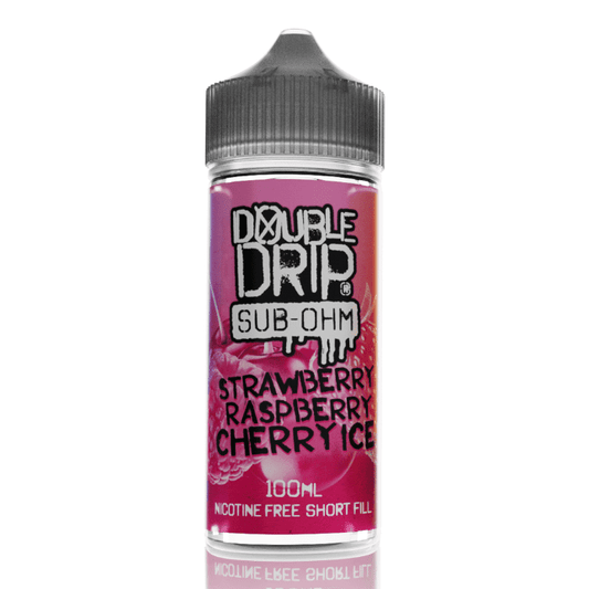 Double Drip Strawberry Raspberry Cherry Ice E-liquid 120ml Shortfill
