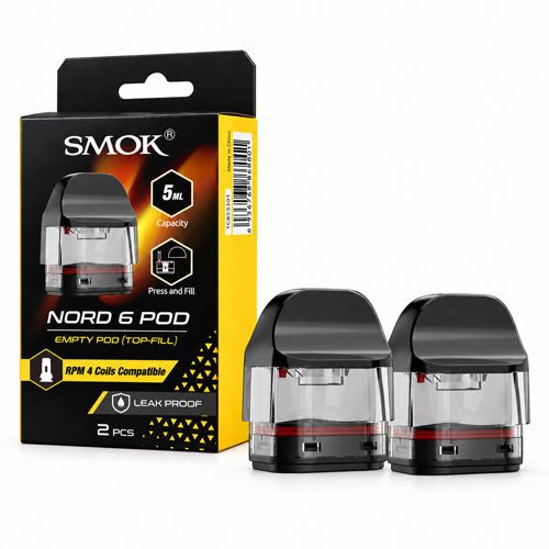 SMOK Nord 6 5ml Empty Replacement Pods (2 Pack)