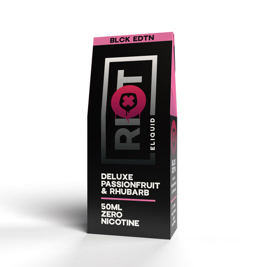 Riot Squad BLCK EDTN - Deluxe Passionfruit & Rhubarb 2 x 60ml Shortfill E-liquid - Multipack