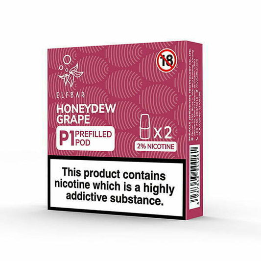 Elf Mate 500 - Honeydew Grape P1 Liquid Pods x2 (Pack)