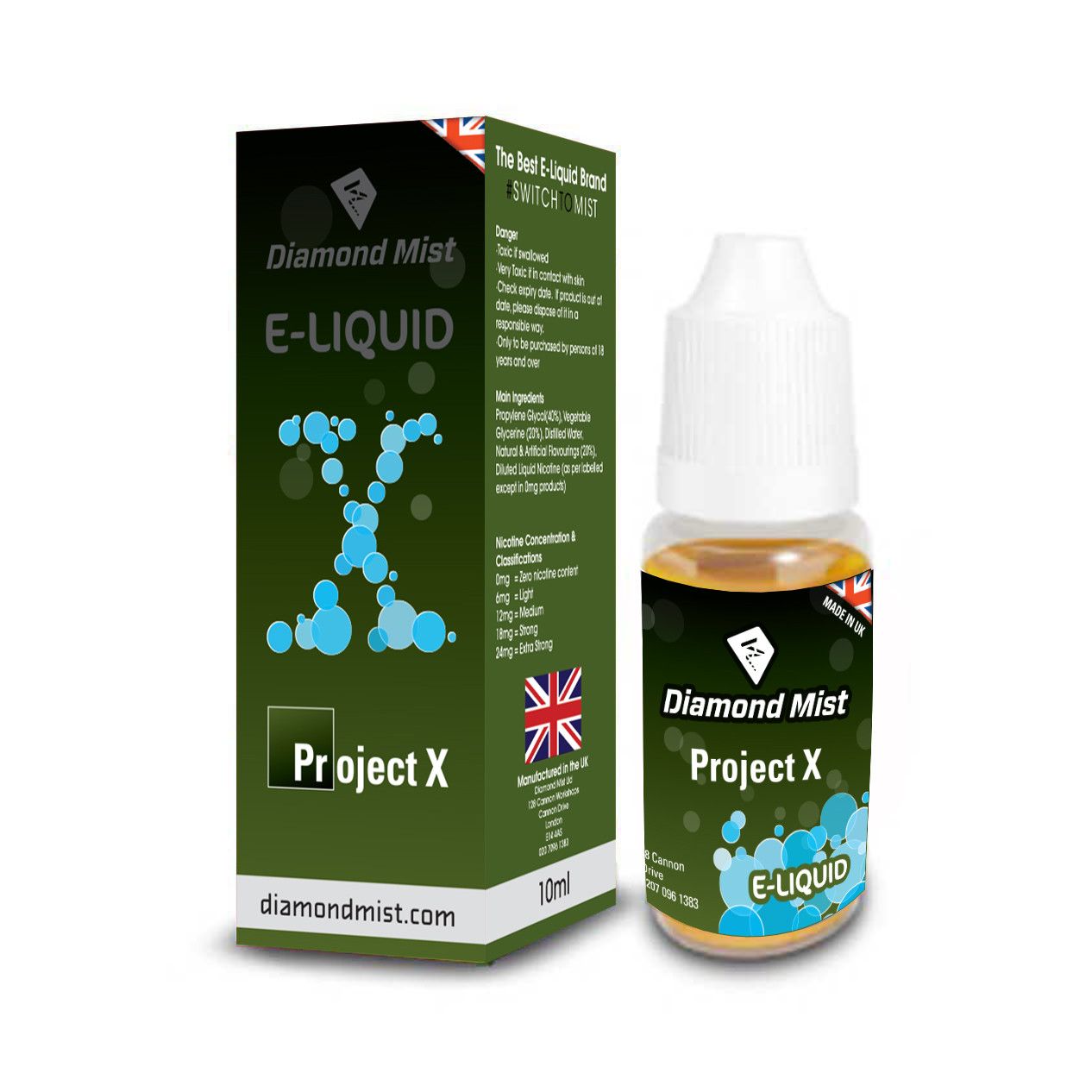 Diamond Mist E Liquid (Project X) - 6mg DISCONTINUED
