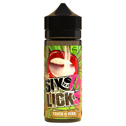 Six Licks Truth Or Pear E-liquid 120ML Shortfill - Ubervape