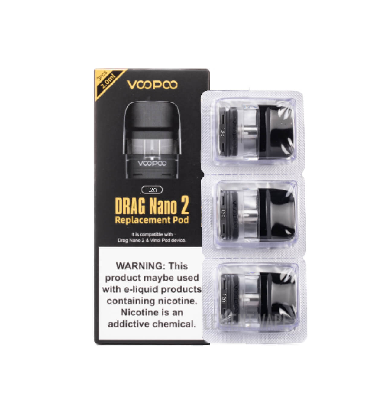 Voopoo Drag Nano 2  - Replacement Pods 2ml x 3 (Pack)
