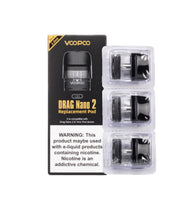Voopoo Drag Nano 2 - Replacement Pods 2ml x 3 (Pack) - 0.8ohm Drag Nano 2 Pods x 3 (Pack)